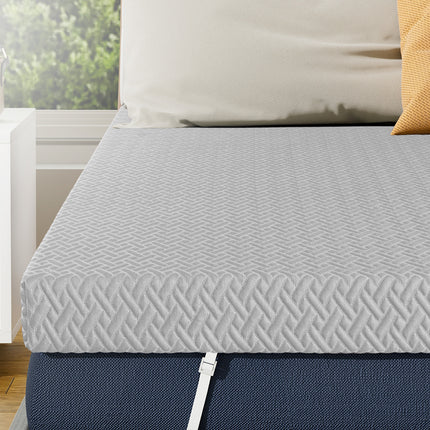 Full-Size 3" Gel Memory Foam Topper Bamboo Cover Removable & Washable