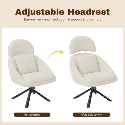 Modern Swivel Oversized Upholstered Corduroy Lounge Chair