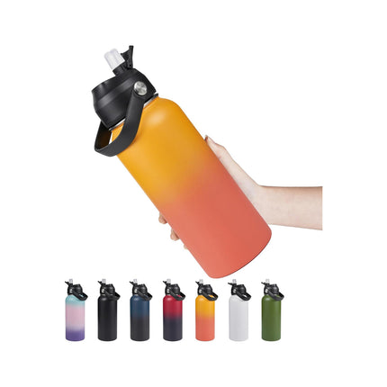 18oz Stainless Steel Insulated Bottle – Wide Mouth Leak-Proof with Straw