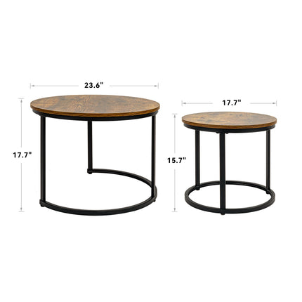 Round Nesting Coffee Table Set