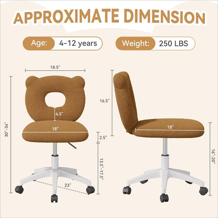 Adjustable Child Desk Chair with Wheels& Back