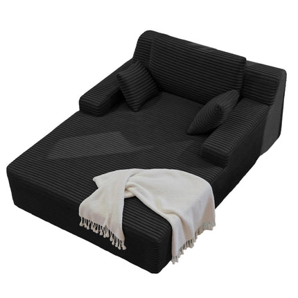 51'' Oversized Indoor Corduroy Sleeper Cloud Couch with 2pcs Pillows