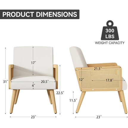 Rattan Arm Chair Accent Chair for Living Room