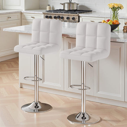 Modern PU Leather Adjustable Bar Stools Set of 4