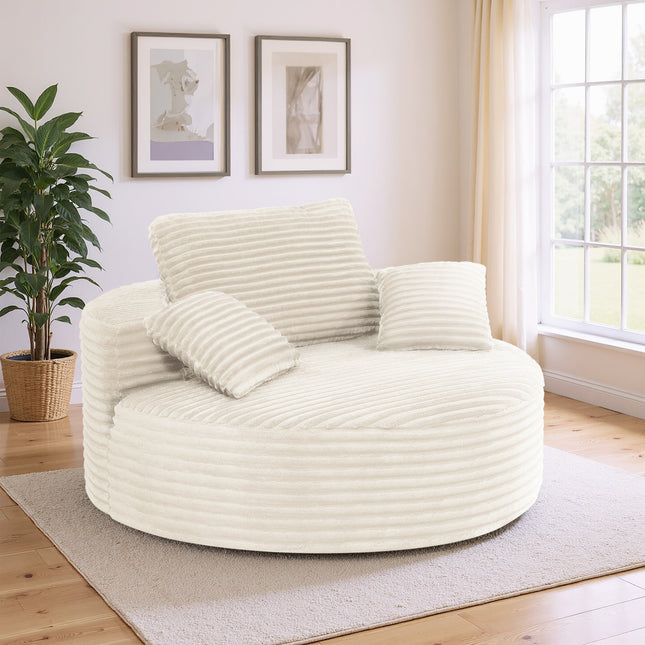 56.3" Oversized Round Chaise Lounge Sofa