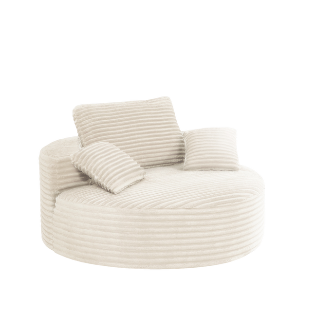56.3" Oversized Round Chaise Lounge Sofa