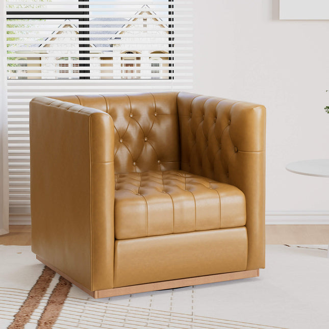 PU Leather 360 Swivel Accent Chair Set of 2