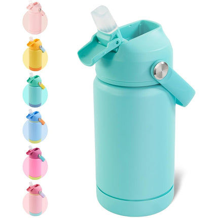 Stainless Steel Kids Insulated Bottles 2-Pack, Leak-Proof with Straw