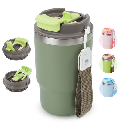 16oz Stainless Steel Vacuum Coffee Tumbler Leak-Proof with Lid