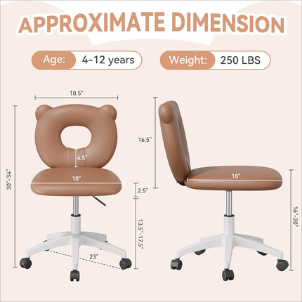 Adjustable Child Desk Chair with Wheels& Back