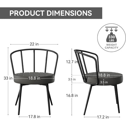 Dining Chairs with Soft Seat Metal Legs Set of 6