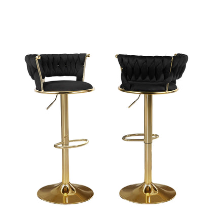 Velvet Swivel Adjustable Counter Height Bar Stools Set of 4