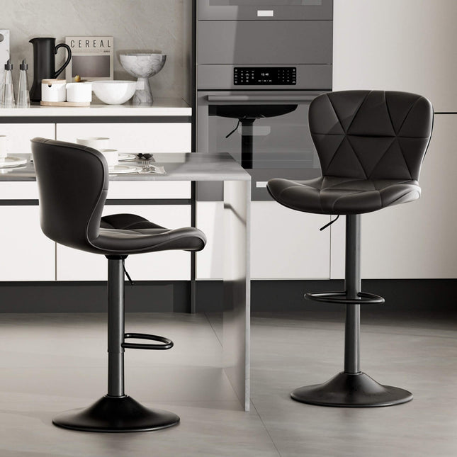 Adjustable Swivel Bar Stools Faux Leather Counter Height Set of 4