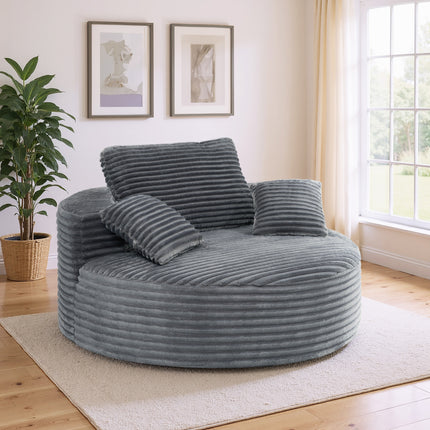 56.3" Oversized Round Chaise Lounge Sofa