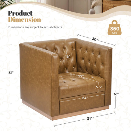 PU Leather 360 Swivel Accent Chair Set of 2