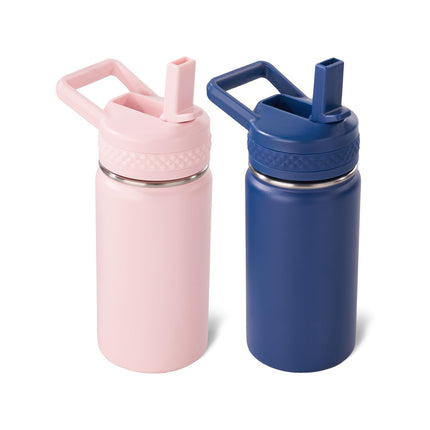 12oz Insulated Kids Water Bottle Stainless Steel Straw Lid BPA-Free
