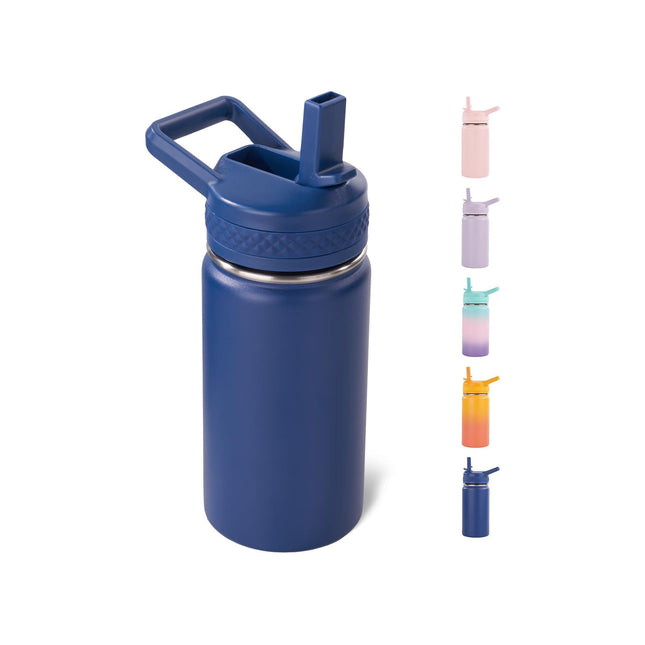 12oz Insulated Kids Water Bottle Stainless Steel Straw Lid BPA-Free