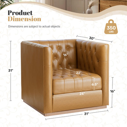PU Leather 360 Swivel Accent Chair Set of 2
