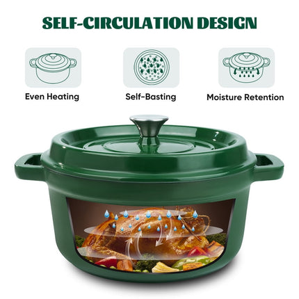 6.5 QT Enameled Cast Iron Dutch Oven with Lid