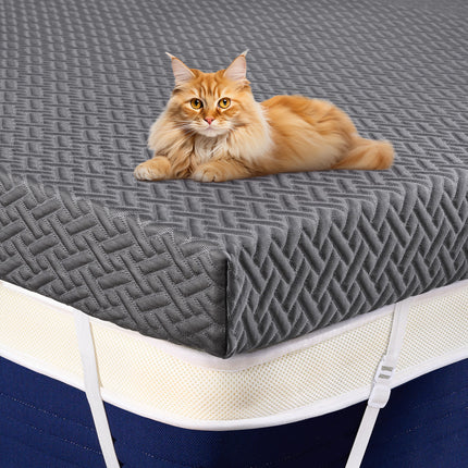 Full-Size 3" Gel Memory Foam Topper Bamboo Cover Removable & Washable