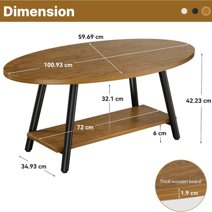 Oval Nesting Coffee Table Set