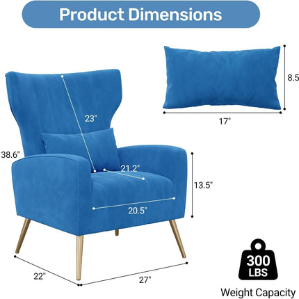 Upholstered Sofa Chair with Lumbar Pillow