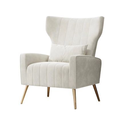 Upholstered Sofa Chair with Lumbar Pillow