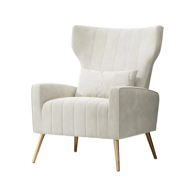 Upholstered Sofa Chair with Lumbar Pillow