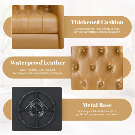 PU Leather 360 Swivel Accent Chair Set of 2