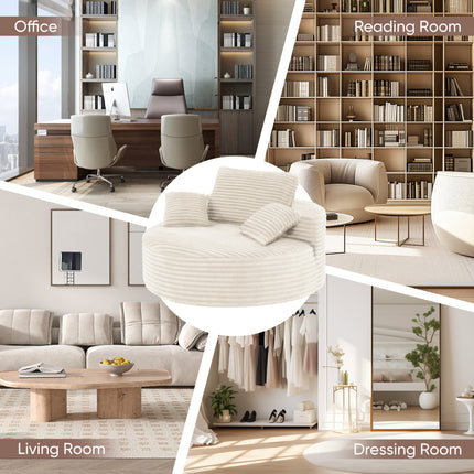 56.3" Oversized Round Chaise Lounge Sofa