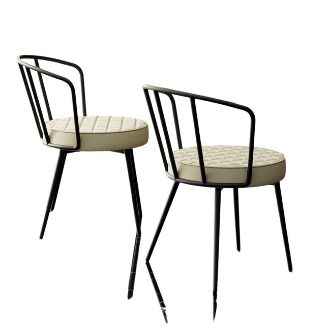 Dining Chairs with Soft Seat Metal Legs Set of 6