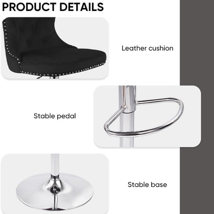 Velvet Swivel Bar Stools Set of 2