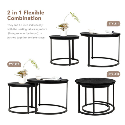 Round Nesting Coffee Table Set