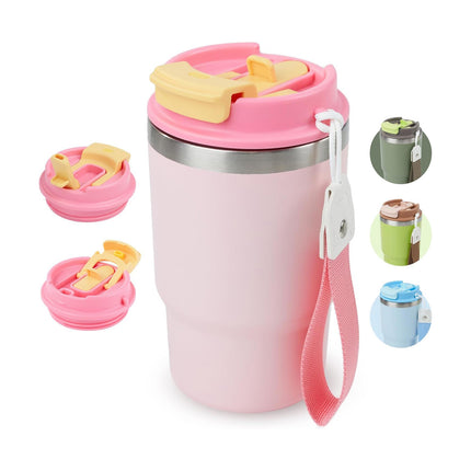 16oz Stainless Steel Vacuum Coffee Tumbler Leak-Proof with Lid