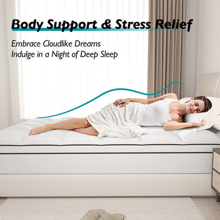 Full-Size Memory Foam Mattress Topper 4" Dual-Layer