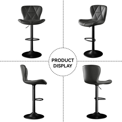 Adjustable Swivel Bar Stools Faux Leather Counter Height Set of 4