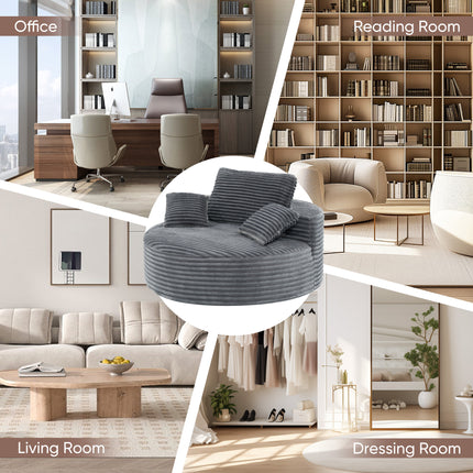 56.3" Oversized Round Chaise Lounge Sofa