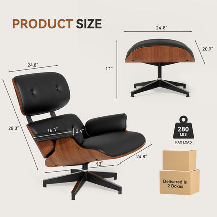 Real Leather Recliner Accent Chair