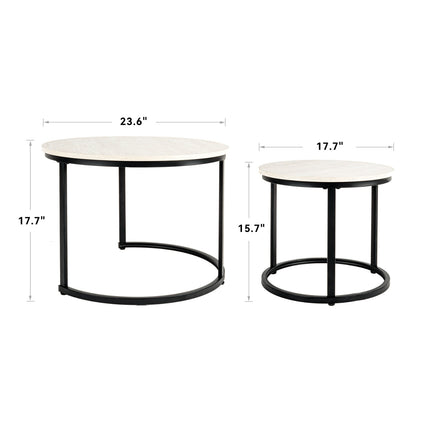 Round Nesting Coffee Table Set