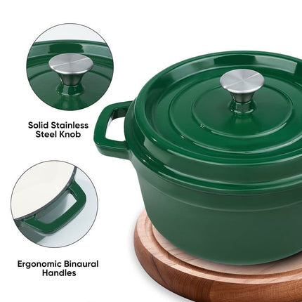 6.5 QT Enameled Cast Iron Dutch Oven with Lid