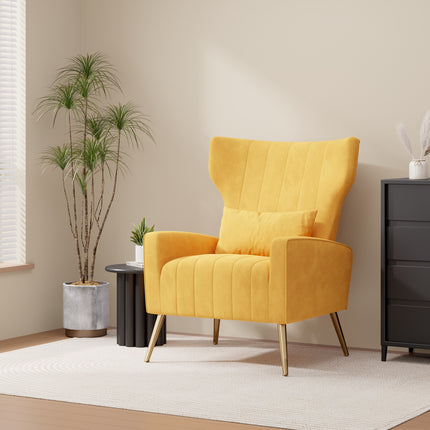 Upholstered Sofa Chair with Lumbar Pillow