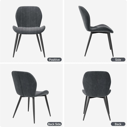 Modern Velvet Upholstered Dining Chairs Set of 2