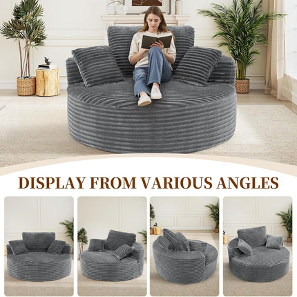 55''W 3.5CM Coarser Corduroy Single Foam Sofa