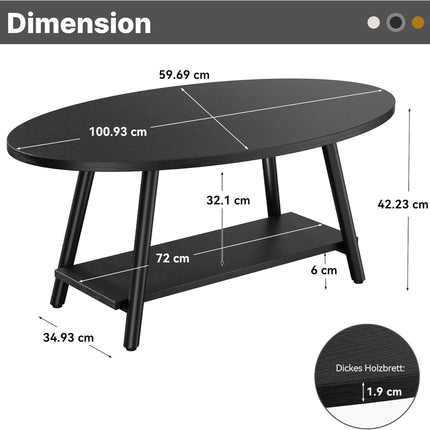 Oval Nesting Coffee Table Set