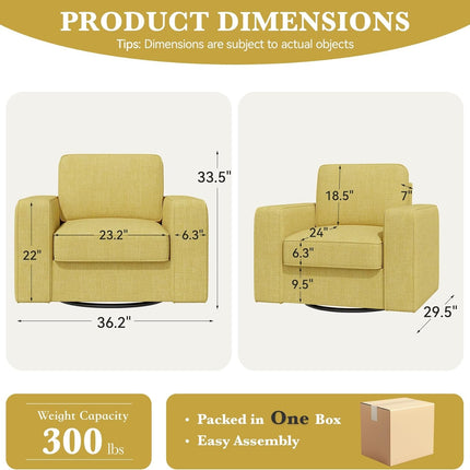 36'' Single Sofa Swivel Accent Chair