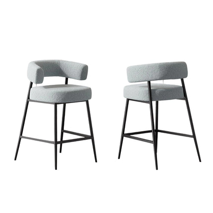 Velvet Upholstered Modern Counter Height Bar Stools Set of 2
