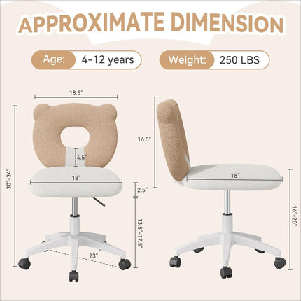Adjustable Child Desk Chair with Wheels& Back