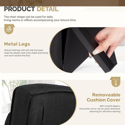 Folding Sofa Bed Recliner with Adjustable Backrest