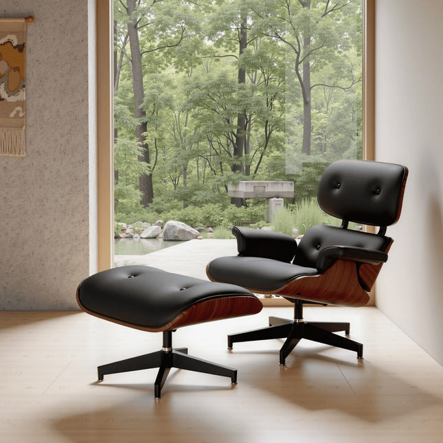 Real Leather Recliner Accent Chair