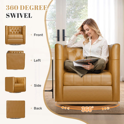 PU Leather 360 Swivel Accent Chair Set of 2